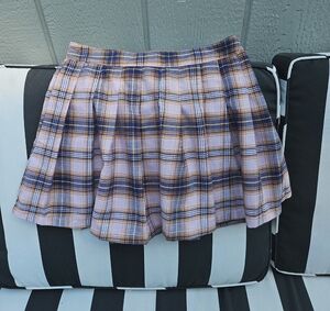 Plaid Women's Skirt in Purple and Yellow